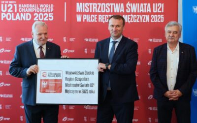 Logotyp Mistrzostw Świata do lat 21 w 2025 roku zaprezentowany w Katowicach
